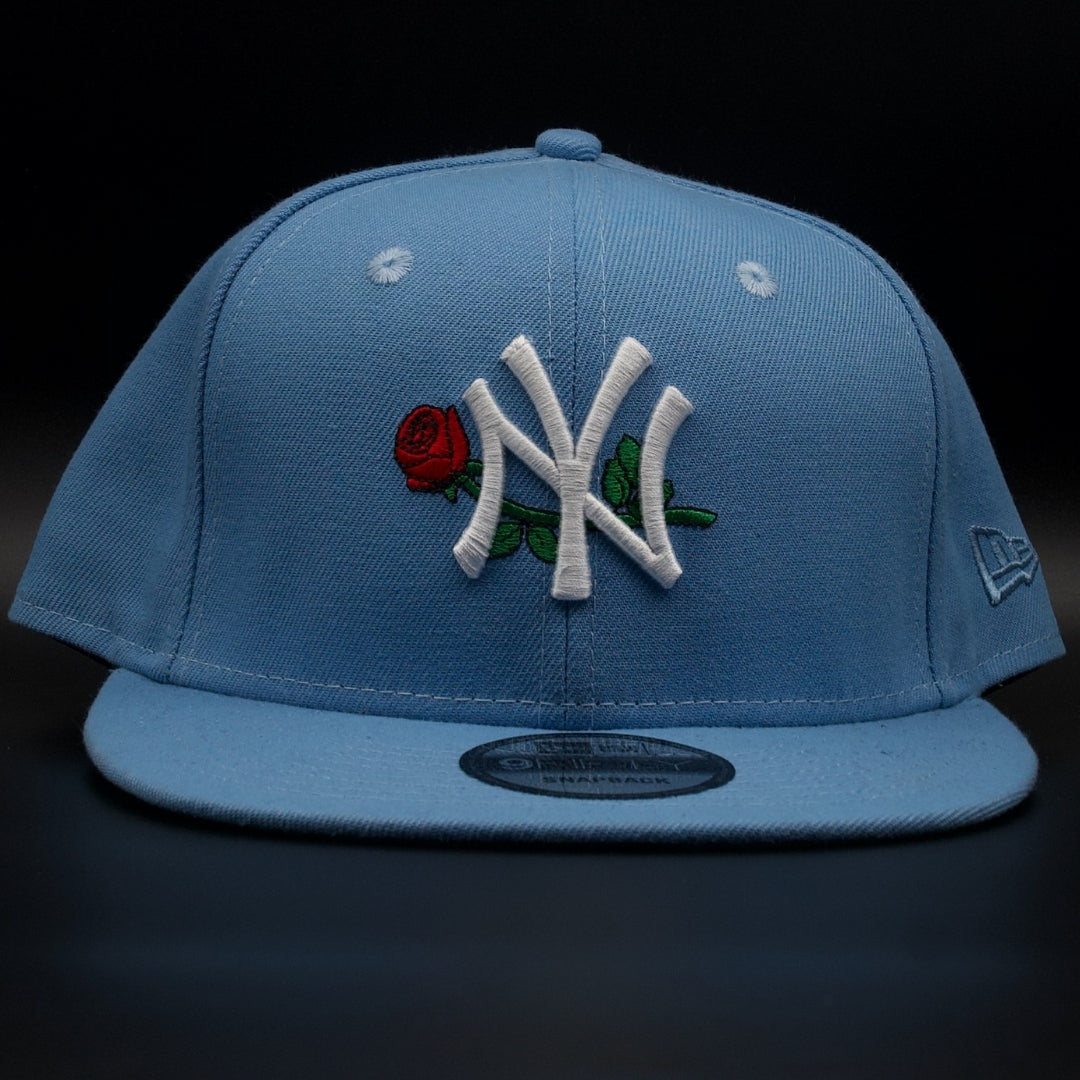 New York Yankees Light Blue Rose Green Brim 9FIFTY SnapBack Hat