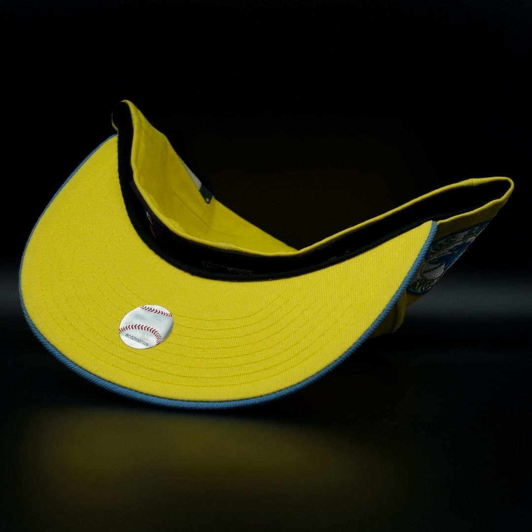 Boston Red Sox Yellow and Light Blue B Logo Yellow Brim 59FIFTY Fitted