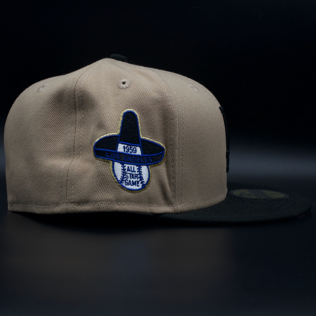 Los Angeles Dodgers Brown and Black All Star Game Grey Brim 59FIFTY Fitted Hat