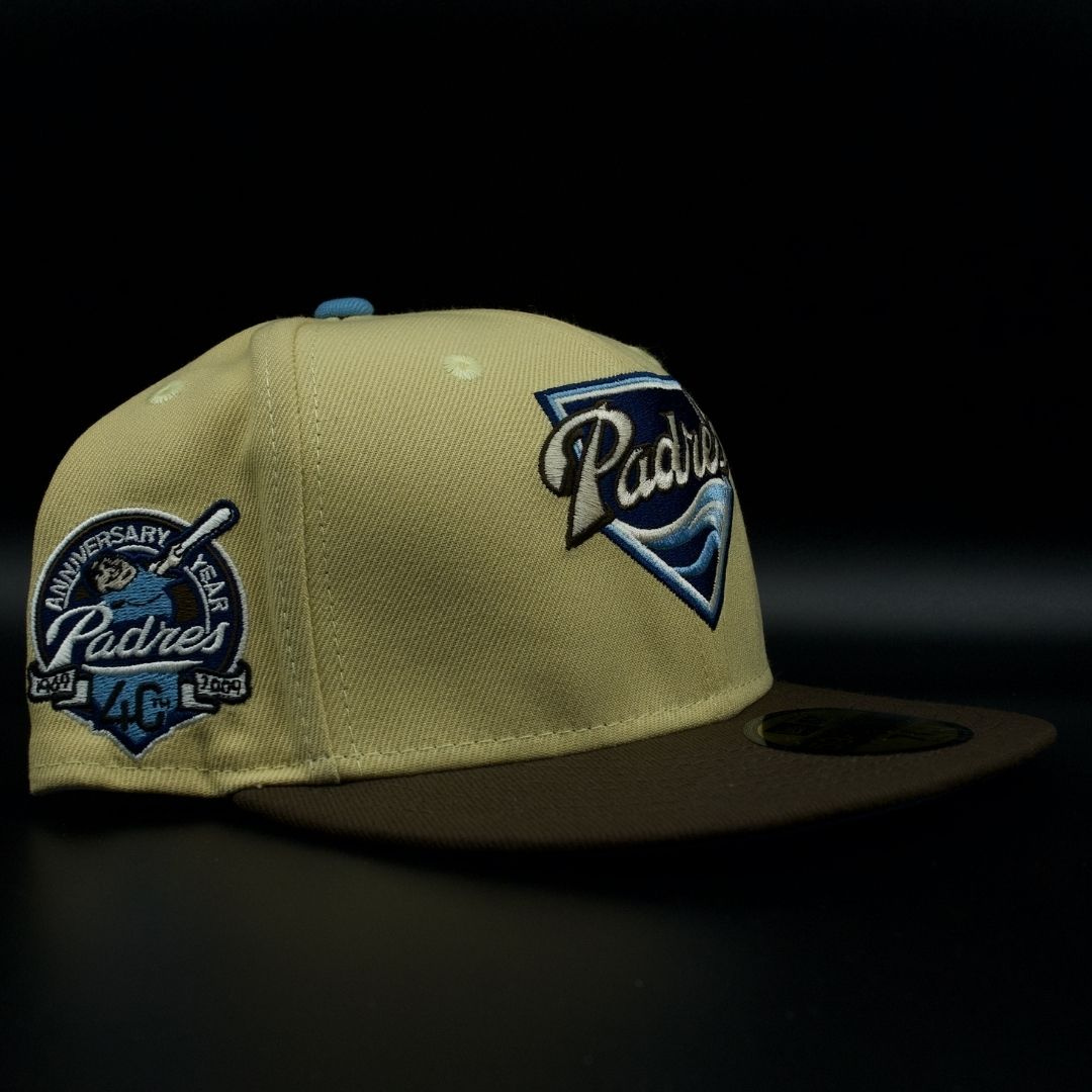 San Diego Padres Khaki and Brown 40th Anniv Sky Blue Brim 59FIFTY Fitted Hat