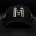 Hat Zun Black And Gold Mexico Aguila Snake Black Brim SnapBack Hat