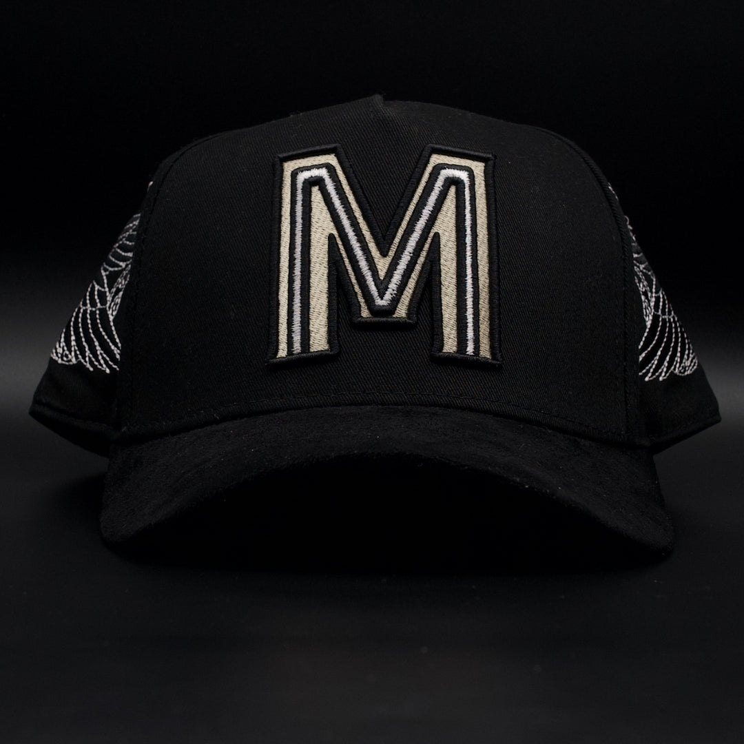 Hat Zun Black And Gold Mexico Aguila Snake Black Brim SnapBack Hat