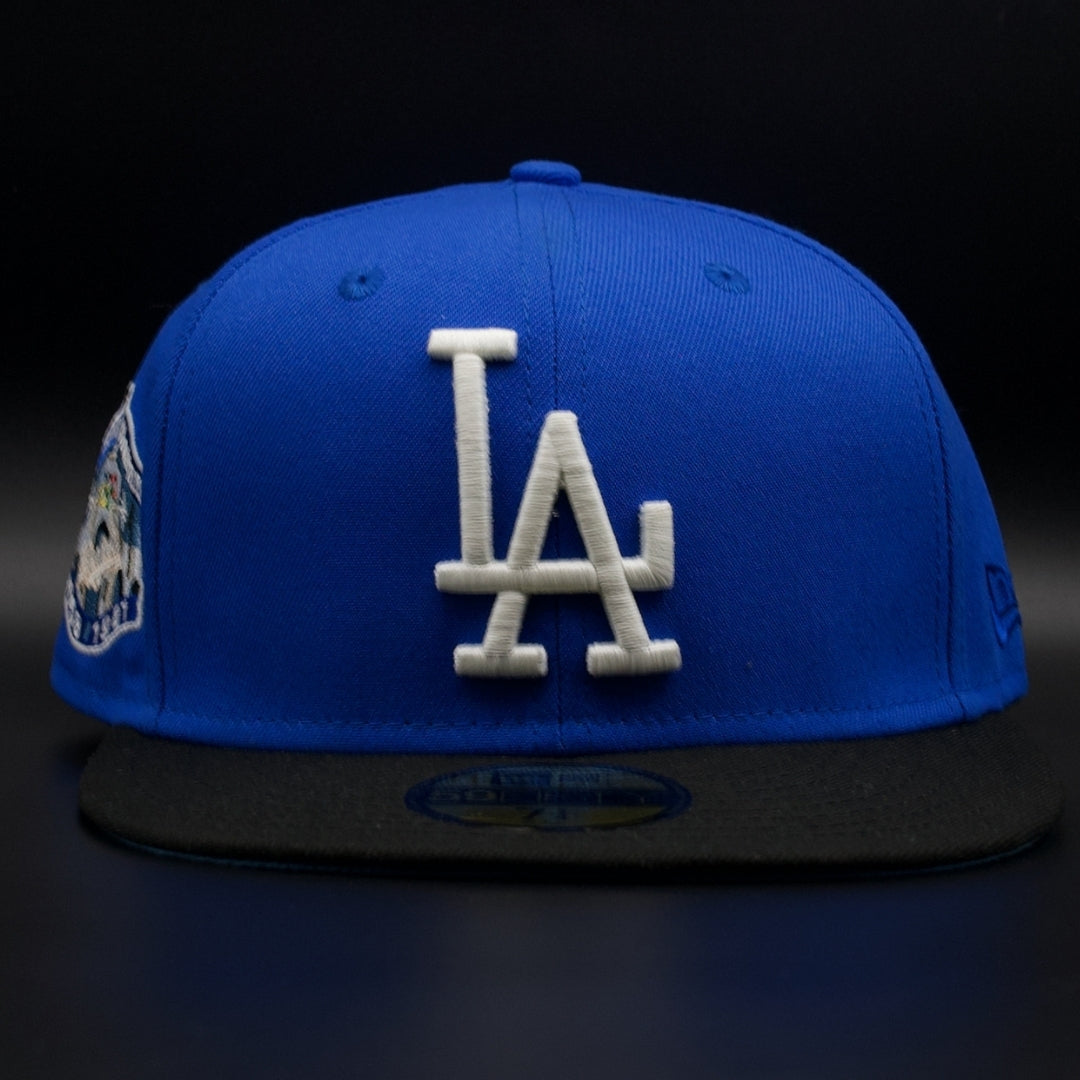 Los Angeles Dodgers Blue Glow in the Dark Logo Colosseum Blue Brim 59FIFTY Fitted Hat