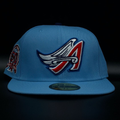 Anaheim Angels Sky Blue Winged A 50th Anniversary Pink Brim 59FIFTY Fitted Hat
