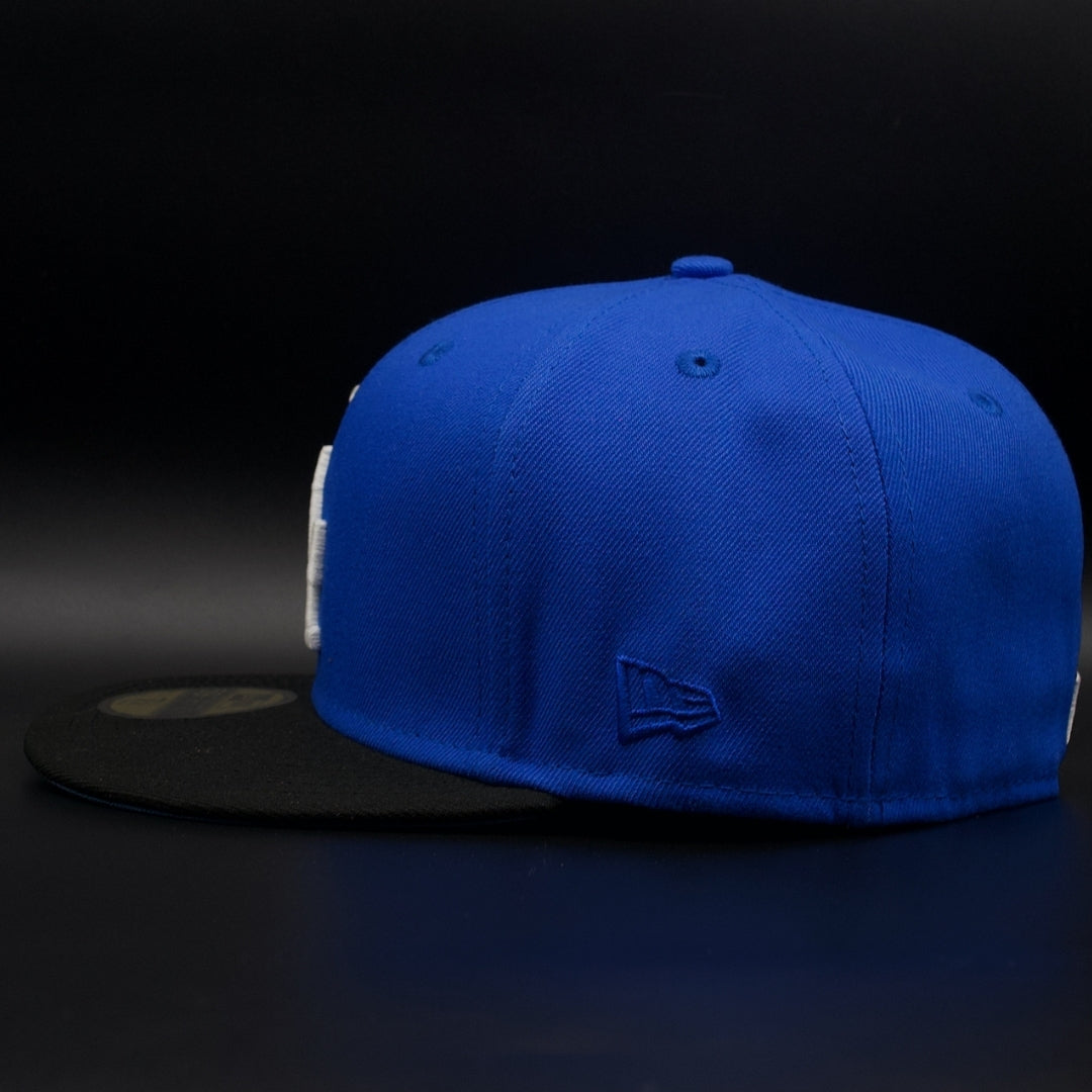 Los Angeles Dodgers Blue Glow in the Dark Logo Colosseum Blue Brim 59FIFTY Fitted Hat