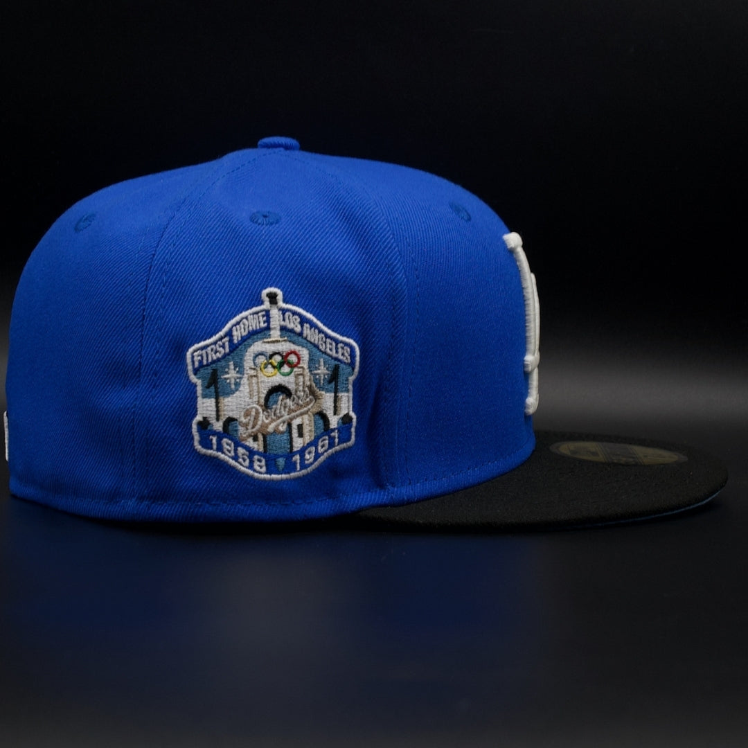 Los Angeles Dodgers Blue Glow in the Dark Logo Colosseum Blue Brim 59FIFTY Fitted Hat