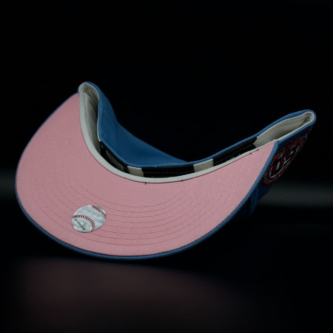 Anaheim Angels Sky Blue Winged A 50th Anniversary Pink Brim 59FIFTY Fitted Hat