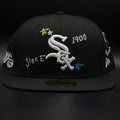 Chicago White Sox Black Since 1900 Designs World Series Grey Brim 59FIFTY Fitted Hat