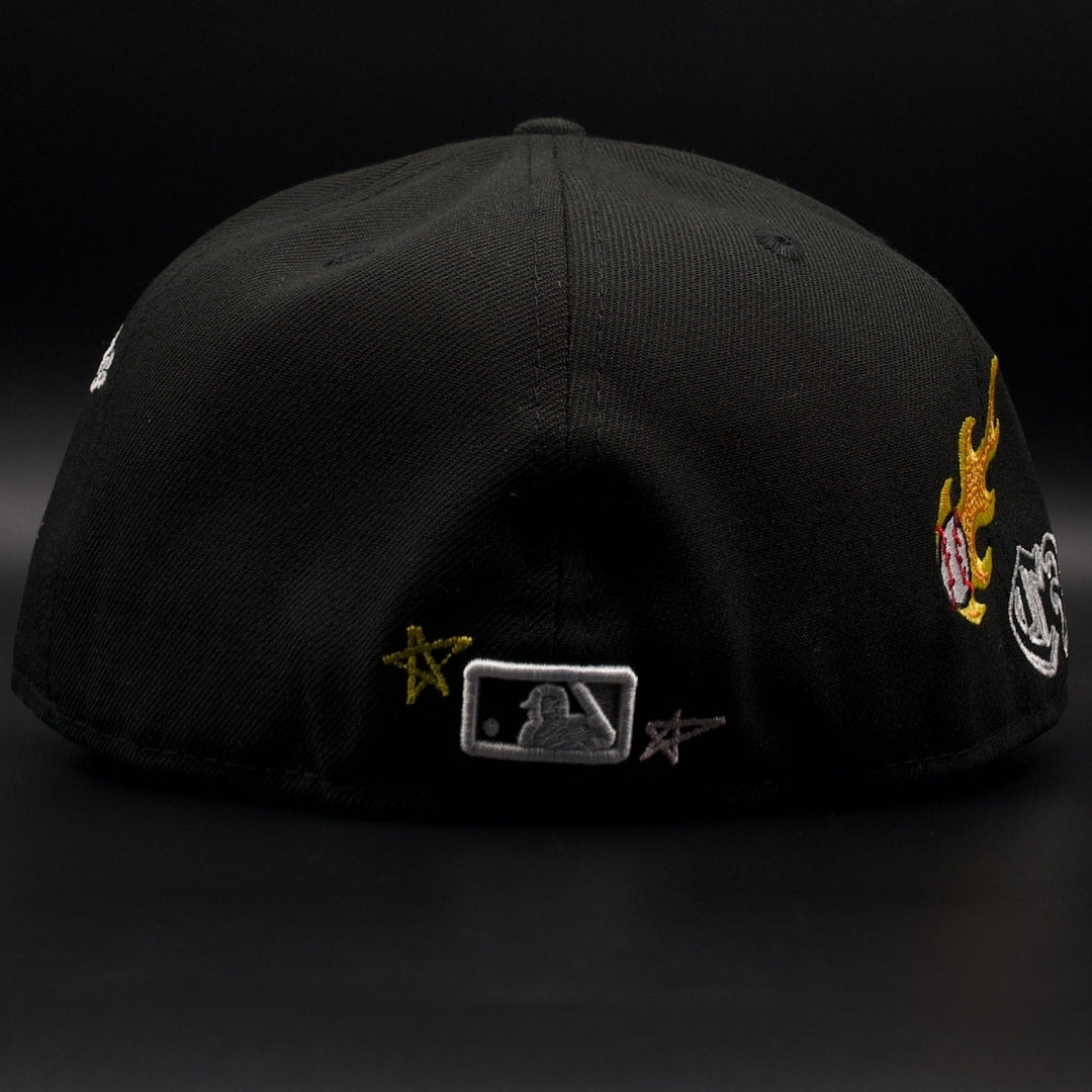 Chicago White Sox Black Since 1900 Designs World Series Grey Brim 59FIFTY Fitted Hat