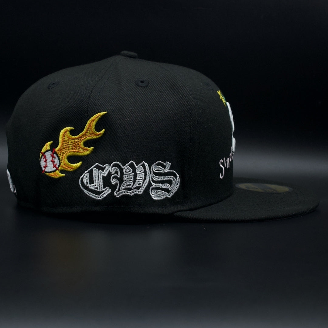 Chicago White Sox Black Since 1900 Designs World Series Grey Brim 59FIFTY Fitted Hat