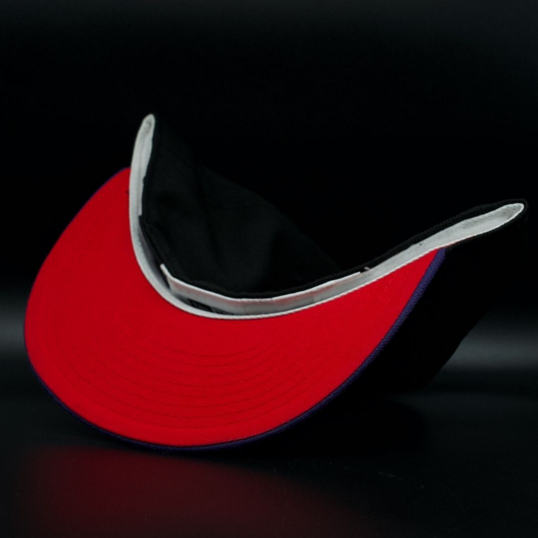 Tampa Bay Devil Rays Black and Purple Ray Logo Red Brim 59FIFTY Fitted Hat