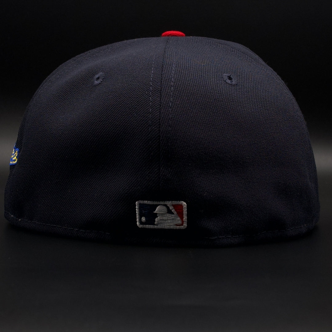 Cleveland Guardians (Indians) Navy and Red Chief Wahoo World Series Grey Brim 59FIFTY Fitted Hat