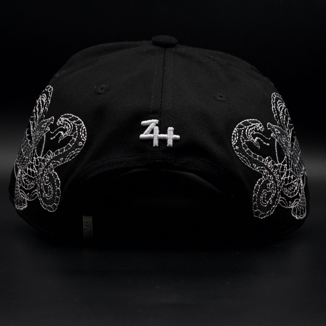 Hat Zun Black And Gold Mexico Aguila Snake Black Brim SnapBack Hat