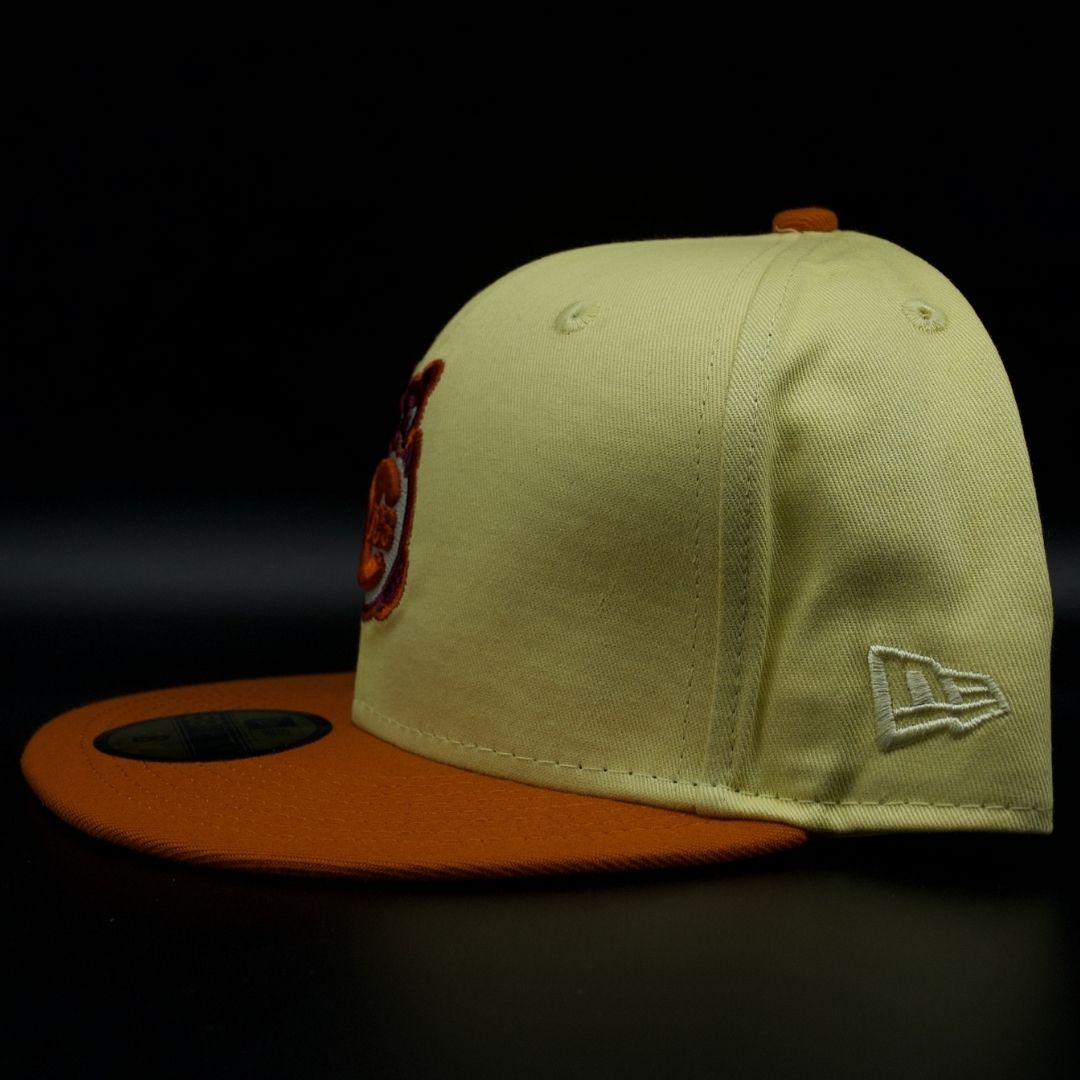 Chicago Cubs Yellow and Orange Cubbie Bear 1990 All-Star Game Maroon Brim Fitted