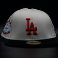 Los Angeles Dodgers Light Grey and Black Corduroy Colosseum Red Brim 59FIFTY Fitted Hat