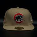 Chicago Cubs Khaki Bear Wrigley Field 100 Years Yellow Brim 59FIFTY Fitted Hat