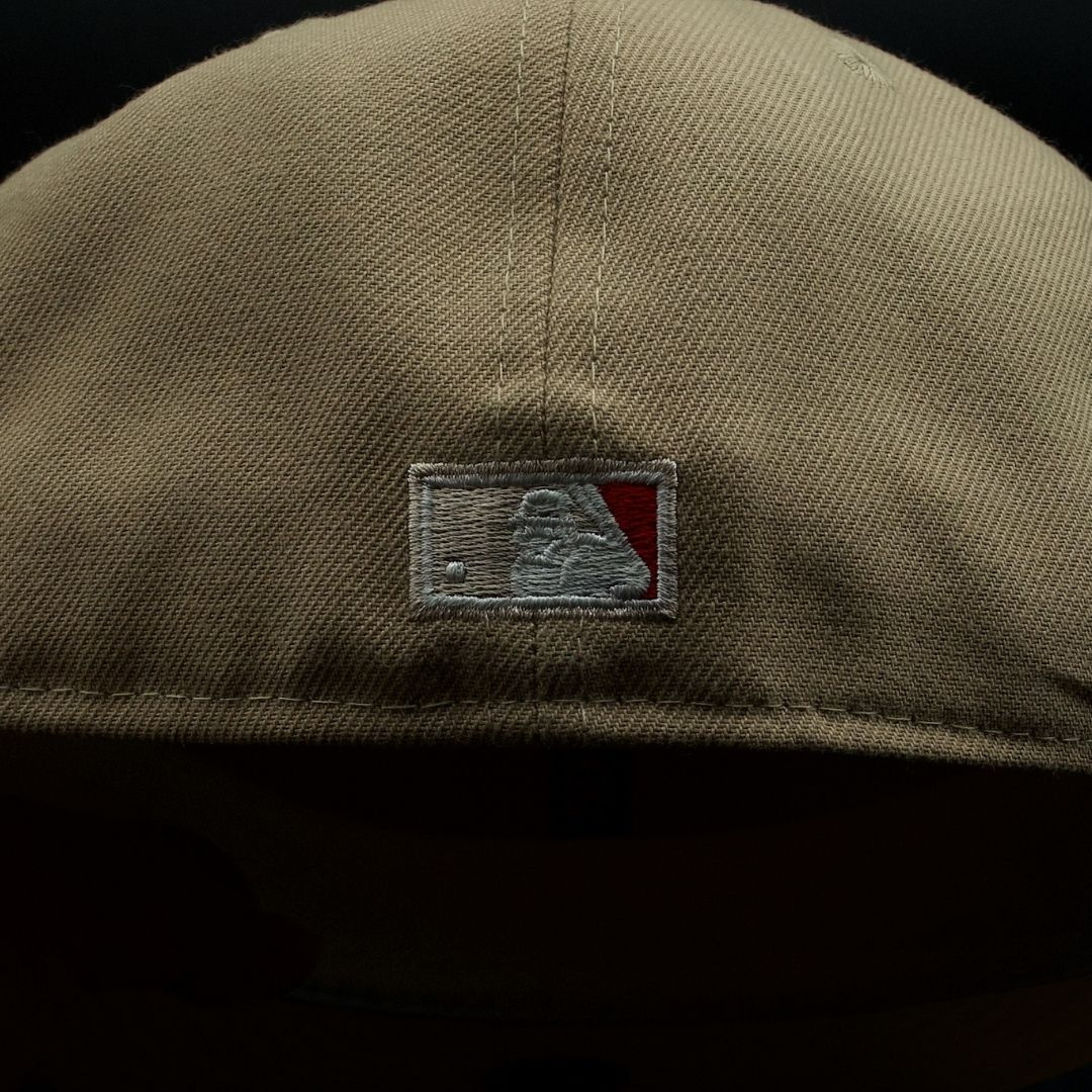 Chicago Cubs Khaki Bear Wrigley Field 100 Years Yellow Brim 59FIFTY Fitted Hat