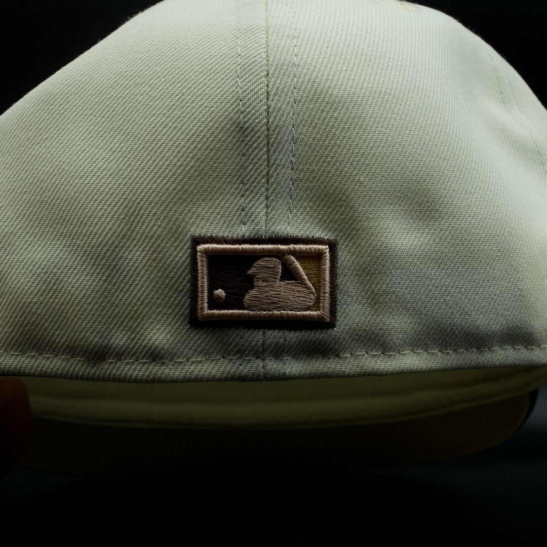Colorado Rockies Cream and Brown Mtn 25th Anniv Yellow Brim 59FIFTY Fitted Hat