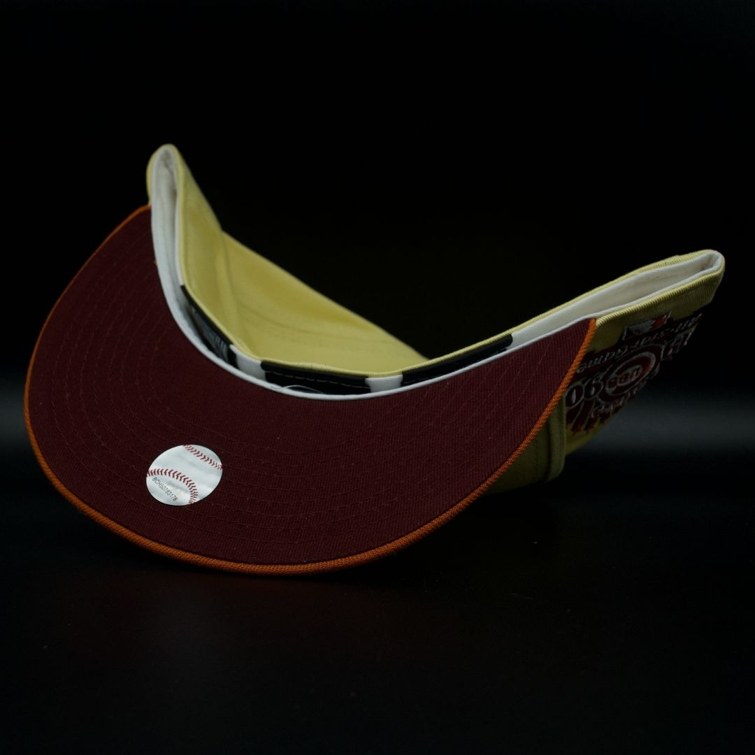Chicago Cubs Yellow and Orange Cubbie Bear 1990 All-Star Game Maroon Brim Fitted