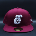 Tomateros de Culiacán Burgundy White Logo Design Black Brim 59FIFTY Fitted Hat