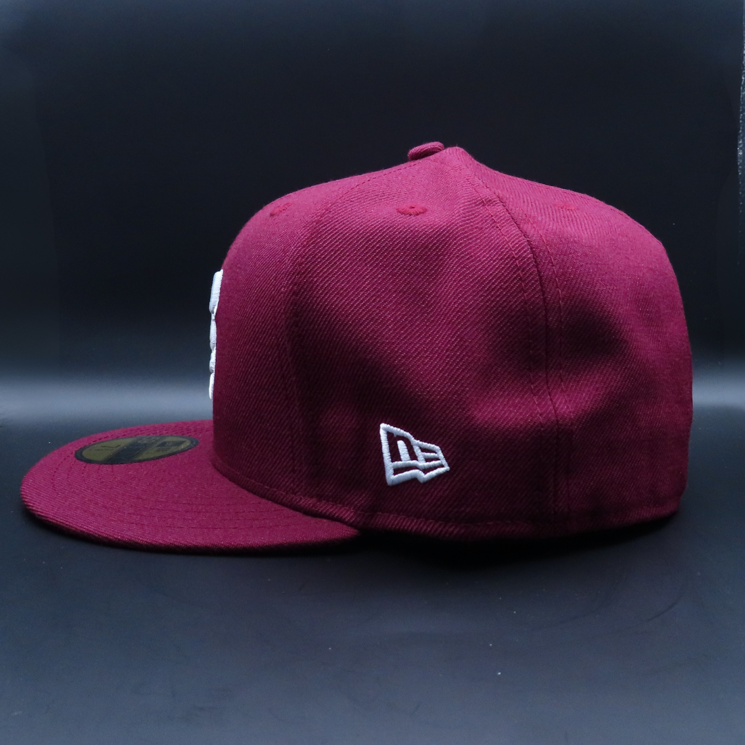 Tomateros de Culiacán Burgundy White Logo Design Black Brim 59FIFTY Fitted Hat
