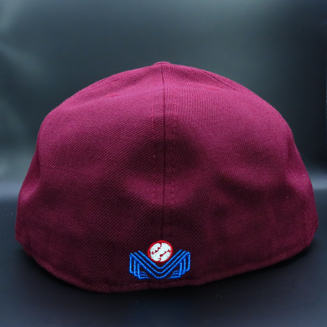 Tomateros de Culiacán Burgundy White Logo Design Black Brim 59FIFTY Fitted Hat