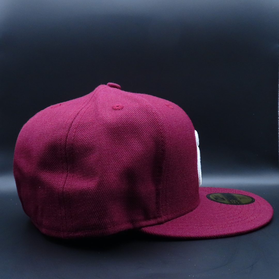 Tomateros de Culiacán Burgundy White Logo Design Black Brim 59FIFTY Fitted Hat