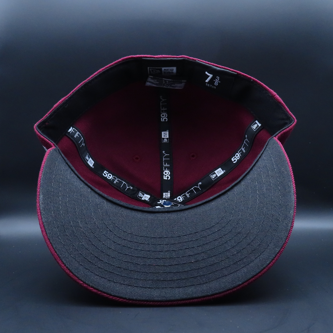 Tomateros de Culiacán Burgundy White Logo Design Black Brim 59FIFTY Fitted Hat