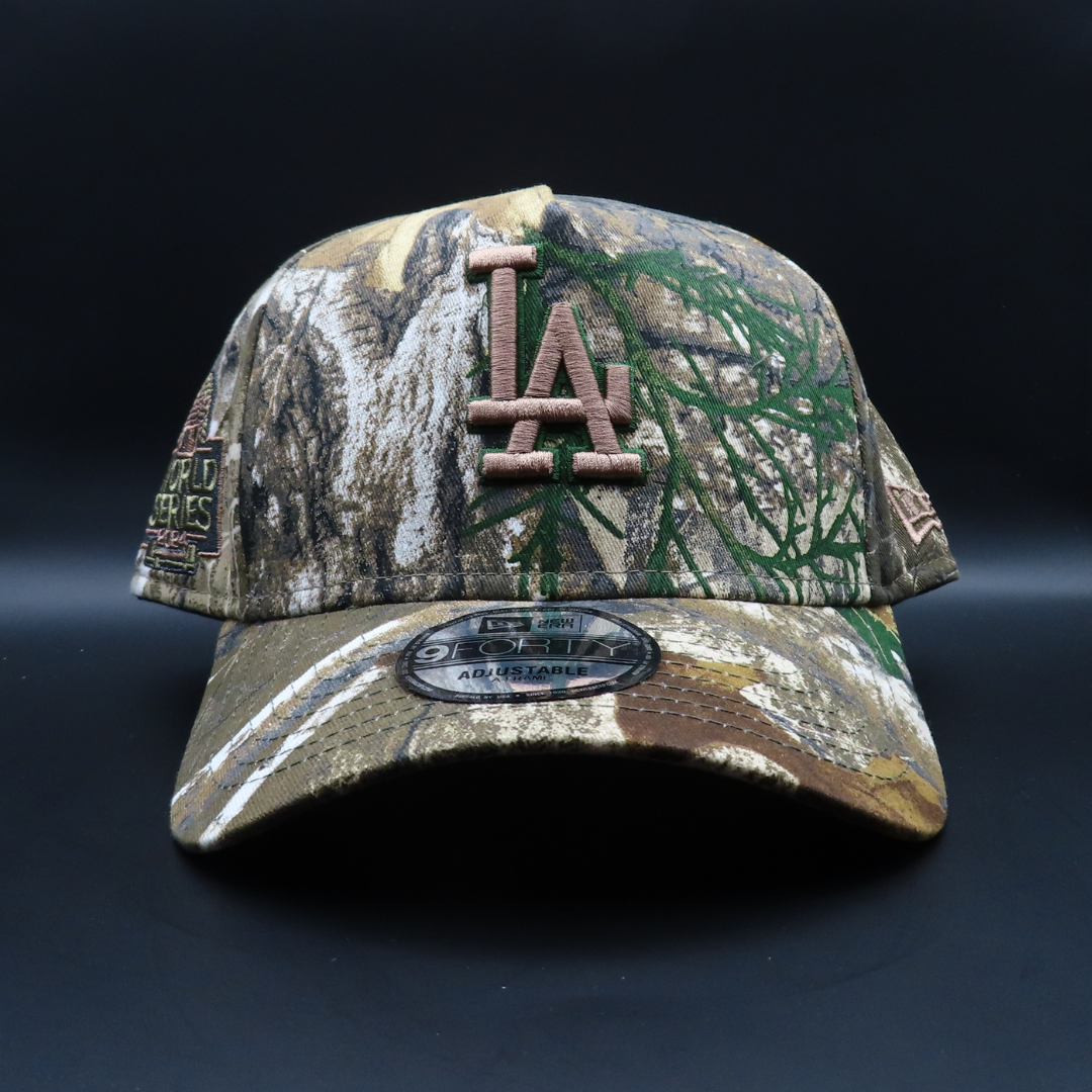 Los Angeles Dodgers Green And Brown Leaf Camouflage World Series Grey Brim 9FORTY SnapBack Hat