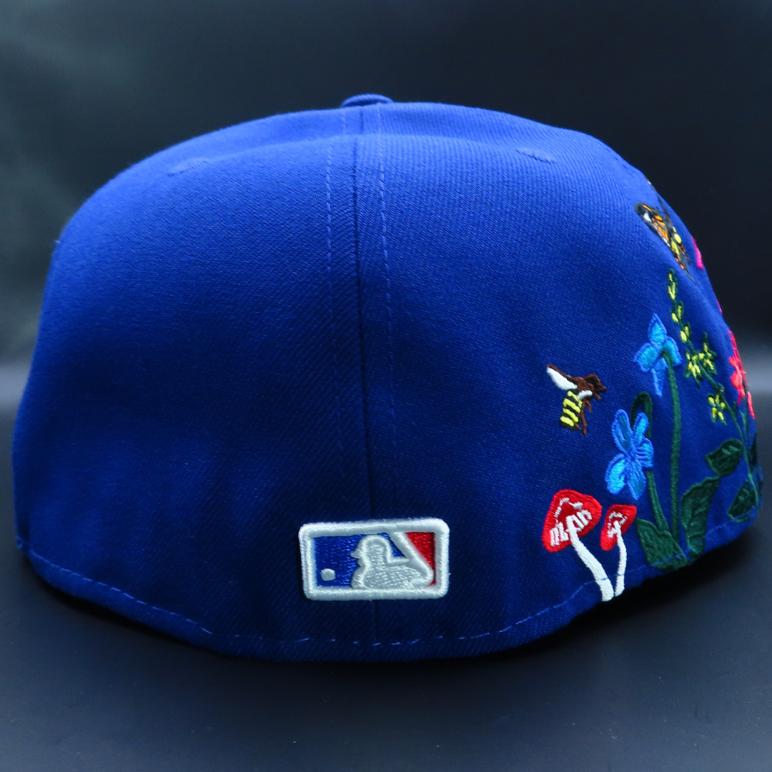 Los Angeles Dodgers Blue Hummingbird Design Grey Brim 59FIFTY Fitted Hat