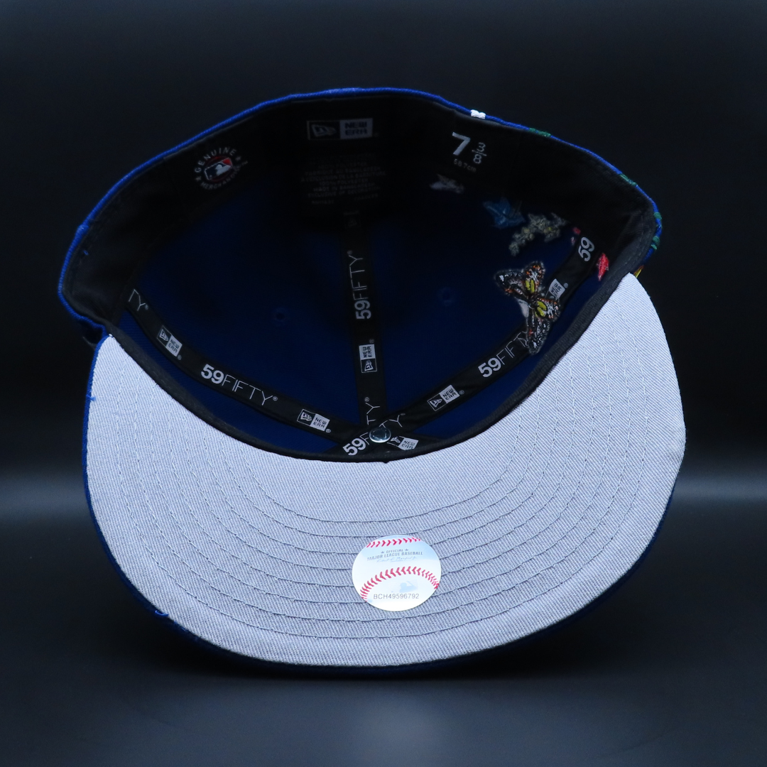 Los Angeles Dodgers Blue Hummingbird Design Grey Brim 59FIFTY Fitted Hat