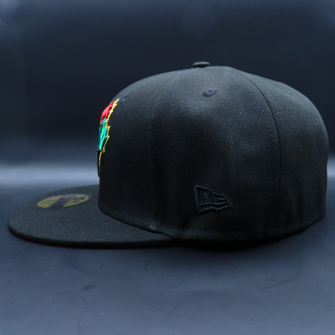 Toronto Blue Jays Black Gold Outline Logo 40th Season Side Patch Red Brim 59FIFTY Fitted Hat