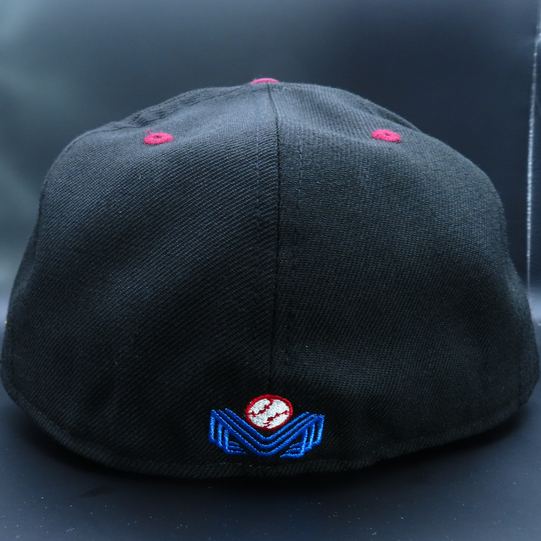 Tomateros de Culiacán Black Burgundy Two-Tone Gold Outline Logo Design Burgundy Brim 59FIFTY Fitted Hat