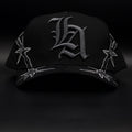 Hat Zun Black And Grey Barbed Wire LA Black Brim SnapBack Hat