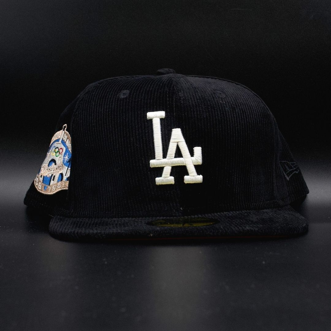 Los Angeles Dodgers Black Corduroy Colosseum 40th Anniversary Red Brim 59FIFTY Fitted Hat