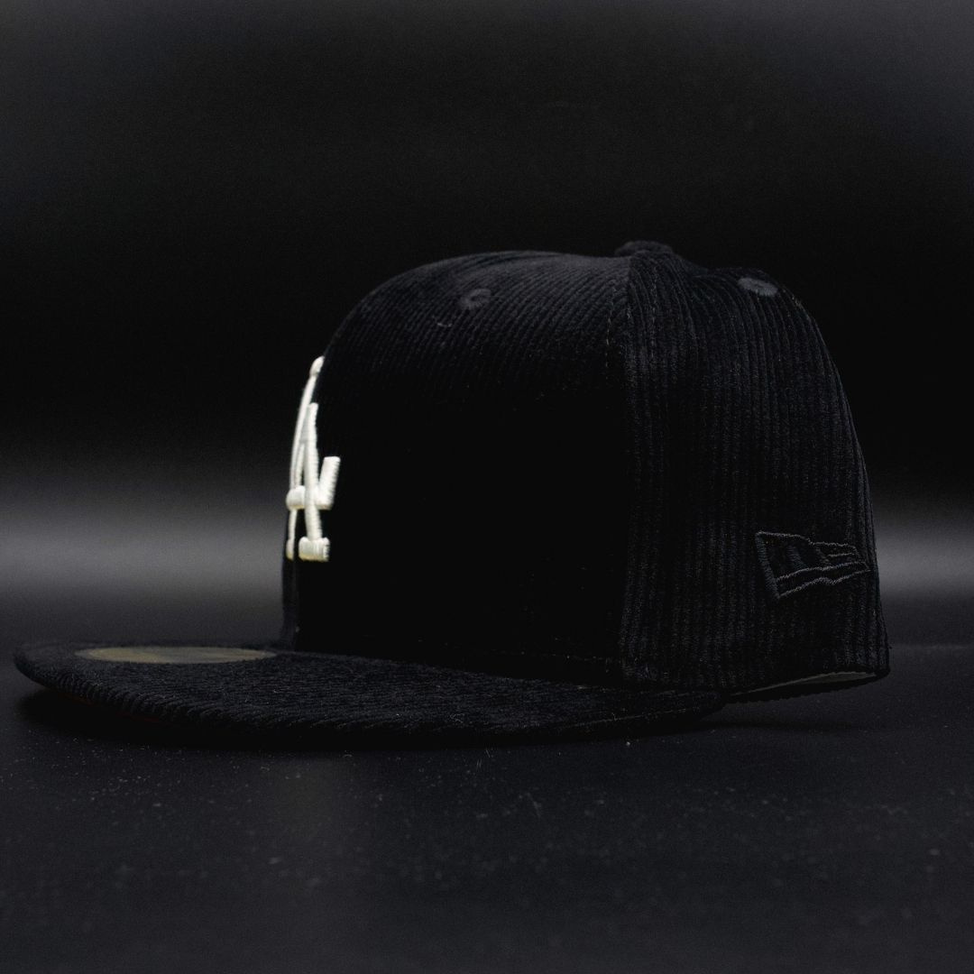 Los Angeles Dodgers Black Corduroy Colosseum 40th Anniversary Red Brim 59FIFTY Fitted Hat