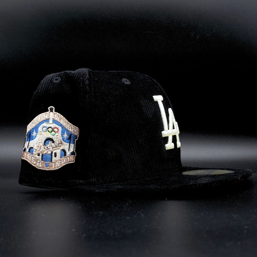 Los Angeles Dodgers Black Corduroy Colosseum 40th Anniversary Red Brim 59FIFTY Fitted Hat