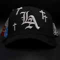 Hat Zun Black LA Guadalúpe Crosses Burgundy Brim SnapBack Hat