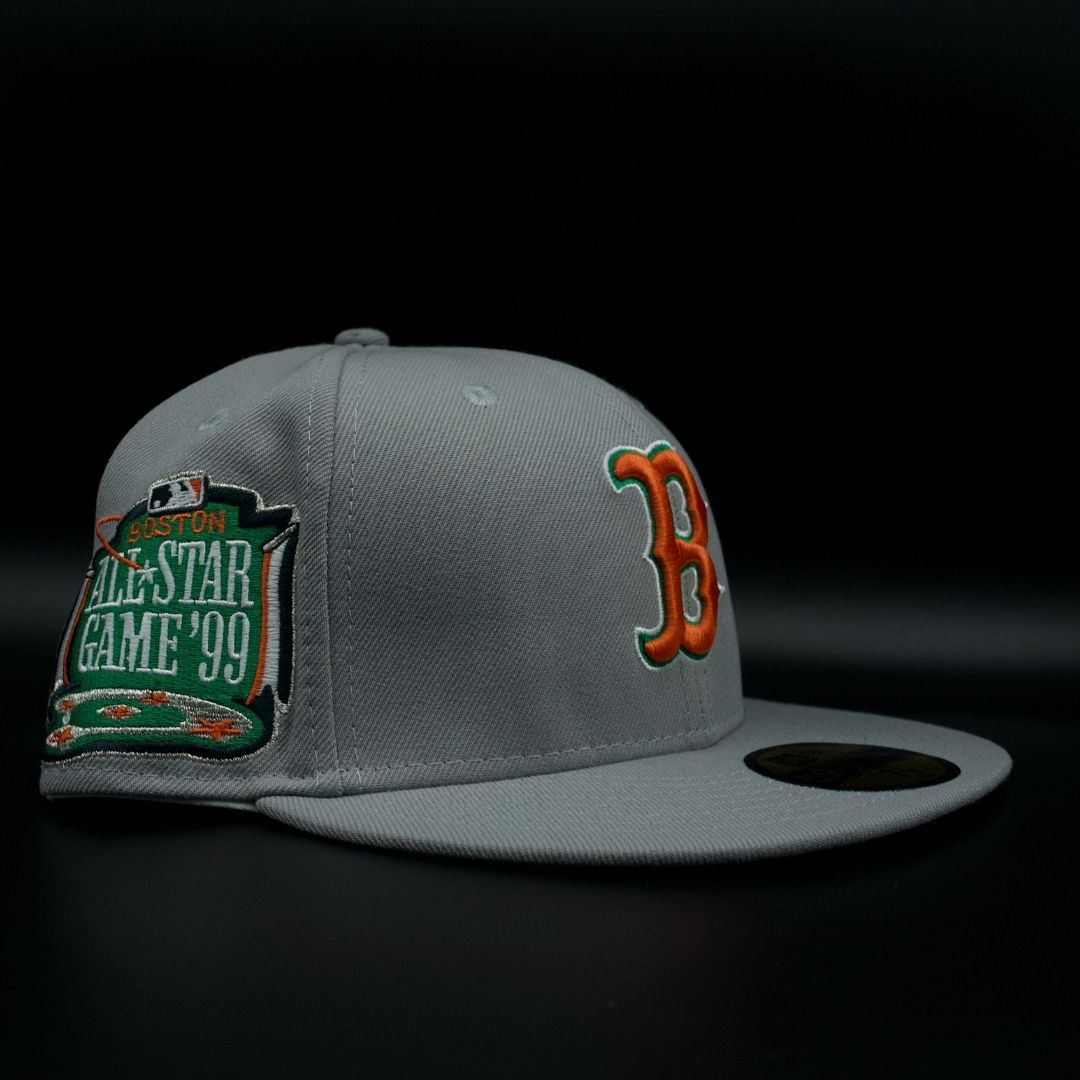 Boston Red Sox Grey B Logo 1999 All-Star Game Teal Brim 59FIFTY Fitted Hat
