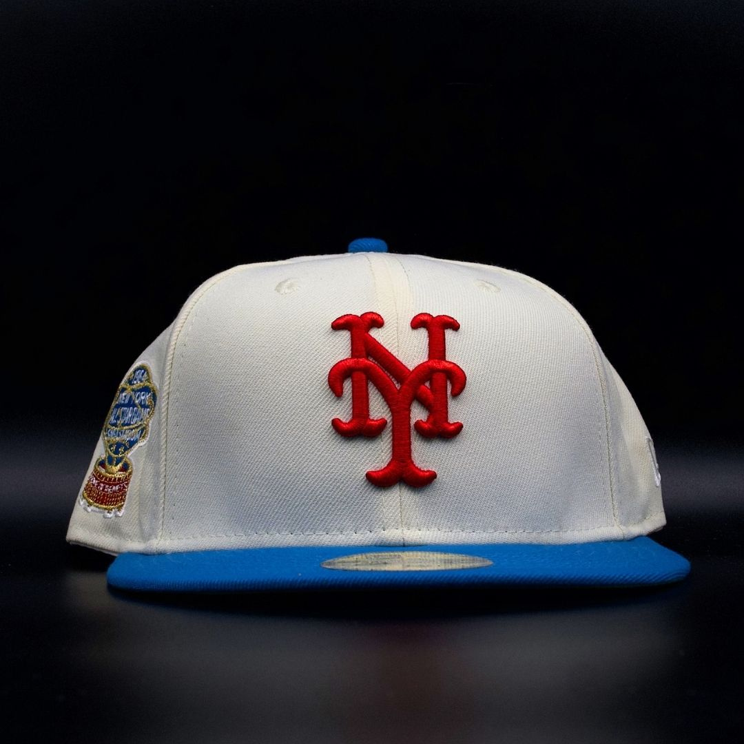 New York Mets Chrome White and Blue NY Logo 1964 All Star Game Green Brim 59FIFTY Fitted Hat