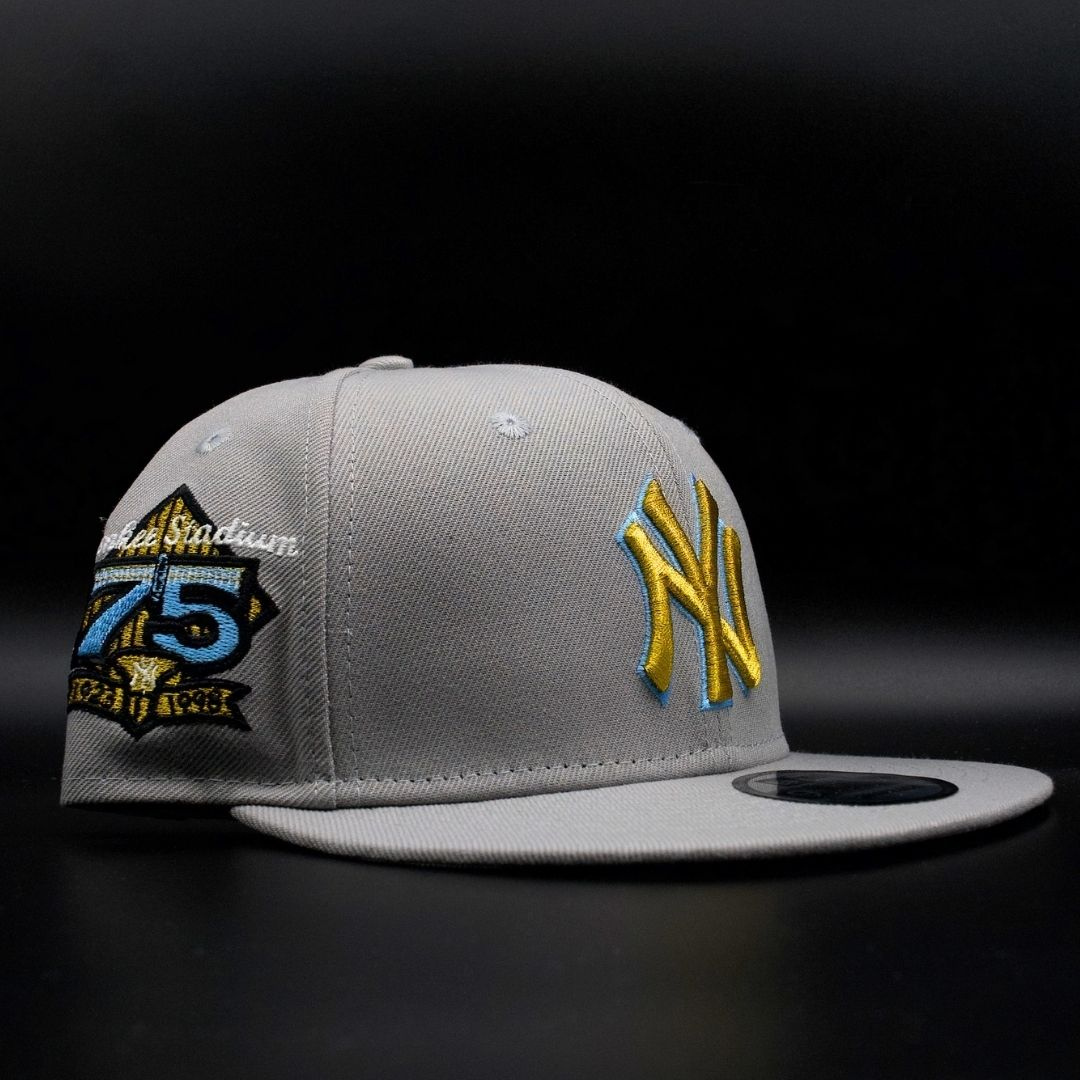 New York Yankees Grey Gold NY Logo Yankee Stadium 75th Anniversary Grey Brim 9FIFTY Snapback Hat