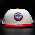 Chicago Cubs White and Red Bear Face Logo 1990 All Star Game Grey Brim 9FIFTY Snapback Hat