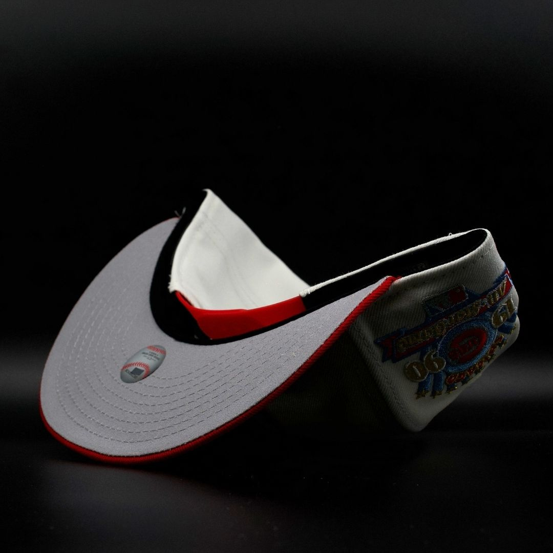Chicago Cubs White and Red Bear Face Logo 1990 All Star Game Grey Brim 9FIFTY Snapback Hat