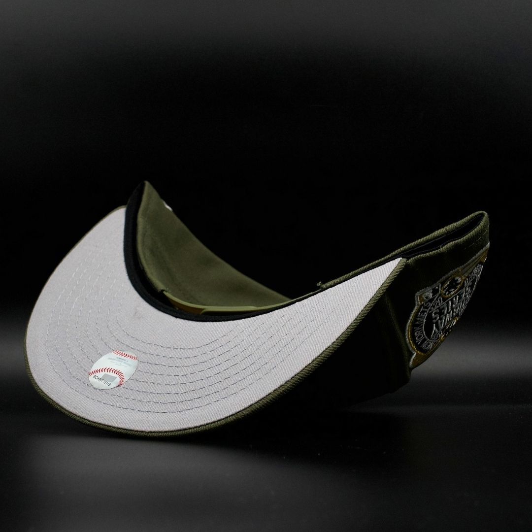 New York Yankees Olive White NY Logo 2000 Subway Series Grey Brim 9FIFTY Snapback Hat