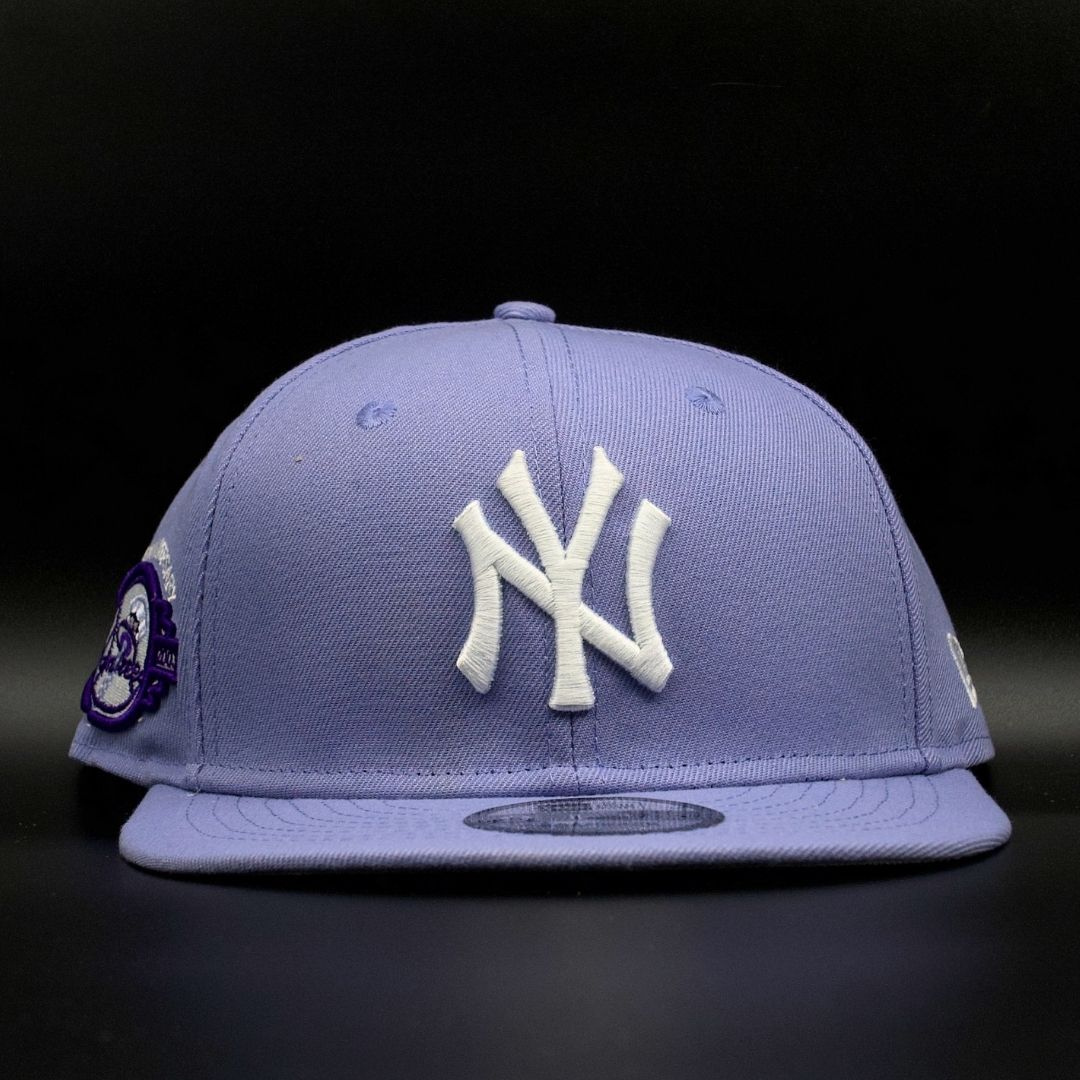 New York Yankees Lavender White NY Logo 100th Anniversary Grey Brim 9FIFTY Snapback Hat