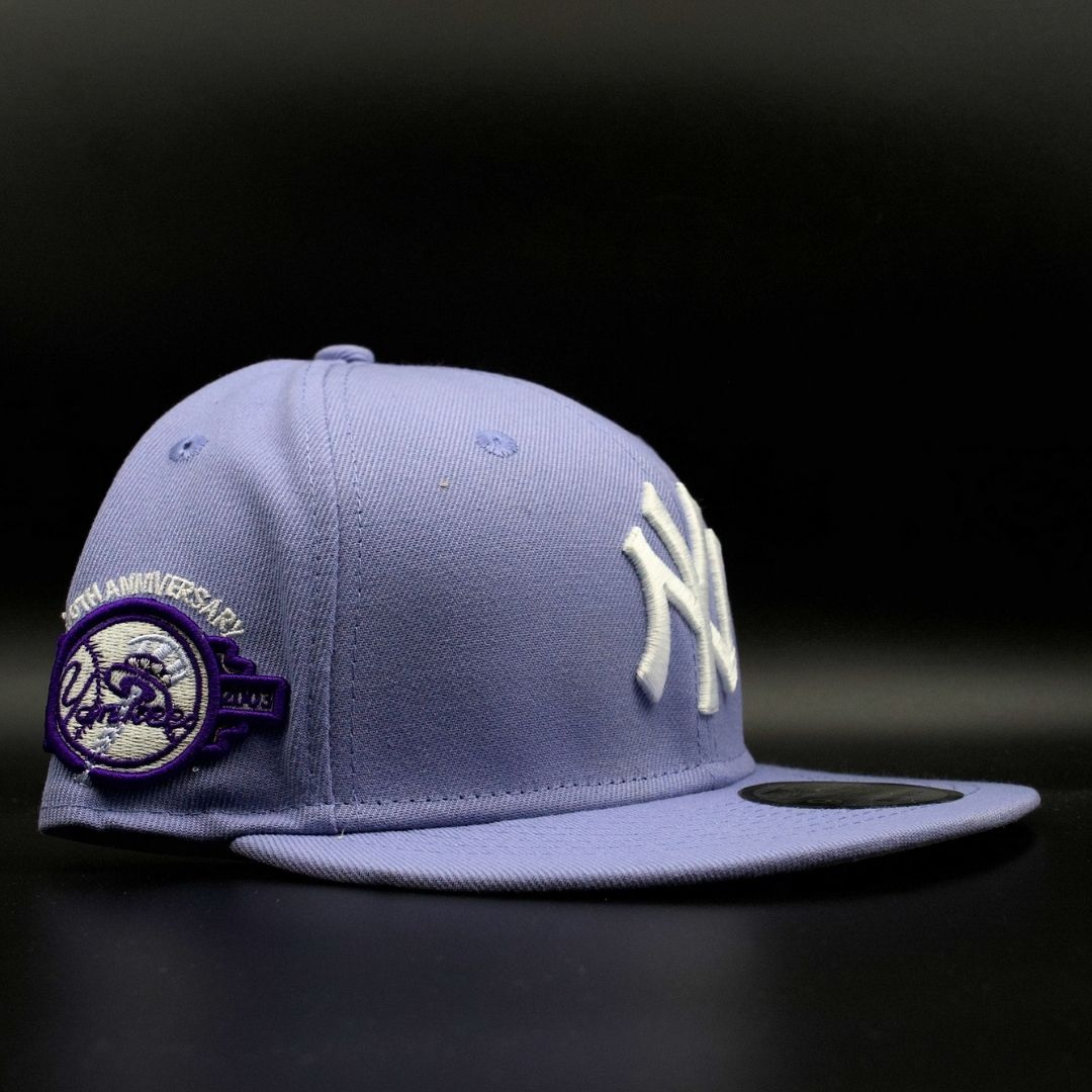 New York Yankees Lavender White NY Logo 100th Anniversary Grey Brim 9FIFTY Snapback Hat