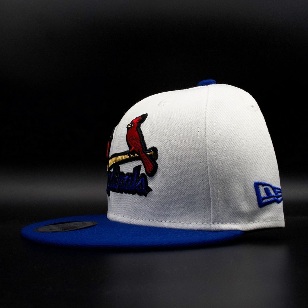 St. Louis Cardinals White and Blue Birds on Bat Logo 1931 World Series Grey Brim 9FIFTY Snapback Hat