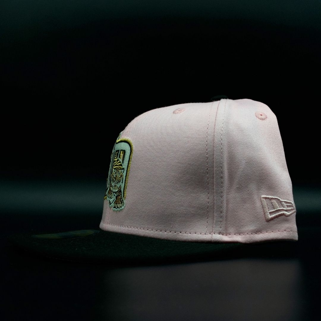 Detroit Tigers Pink and Black D Tiger Logo 2000 Inaugural Season Gold Brim 59FIFTY Fitted Hat