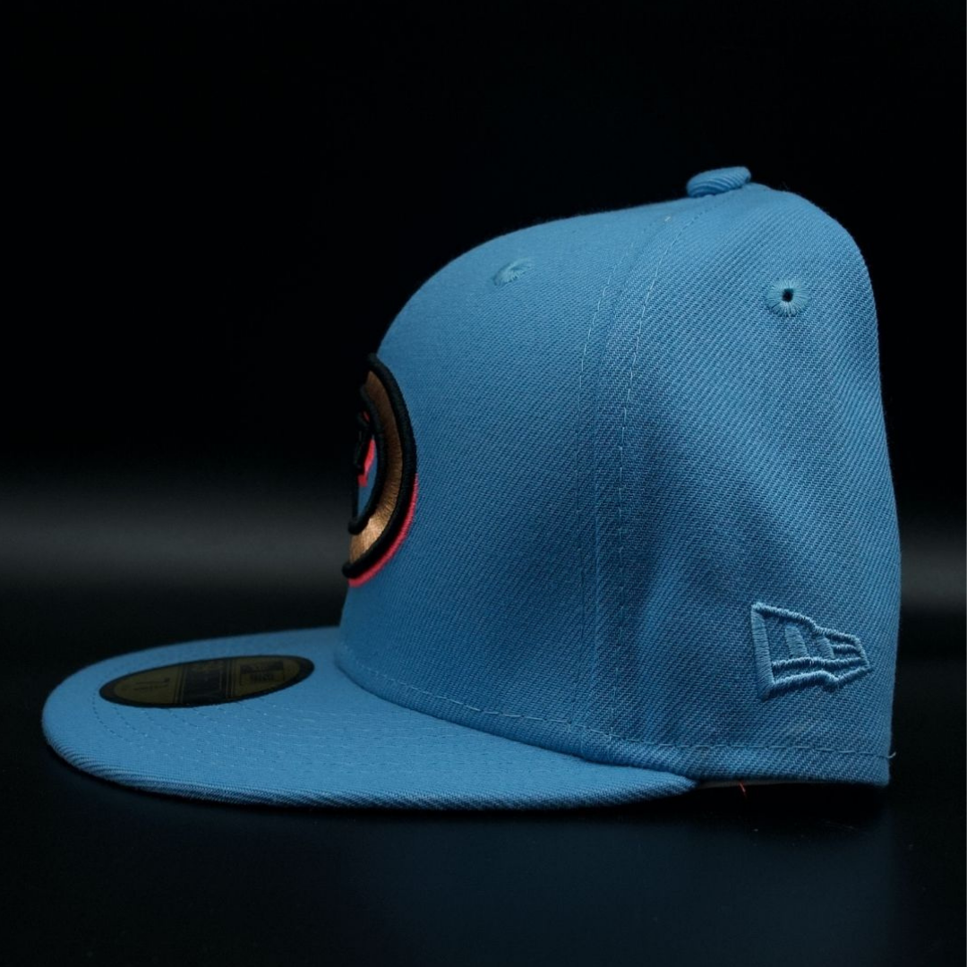 Arizona Diamondbacks Blue D Logo 1998 Inaugural Season Pink Brim 59FIFTY Fitted