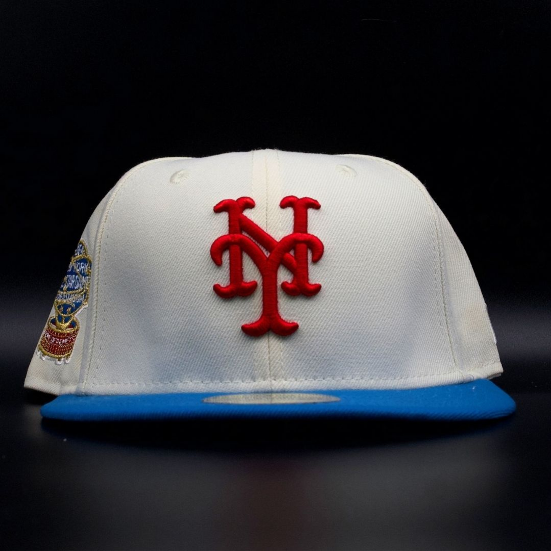 New York Mets Chrome White and Blue NY Logo 1964 All Star Game Grey Brim 59FIFTY Fitted Hat